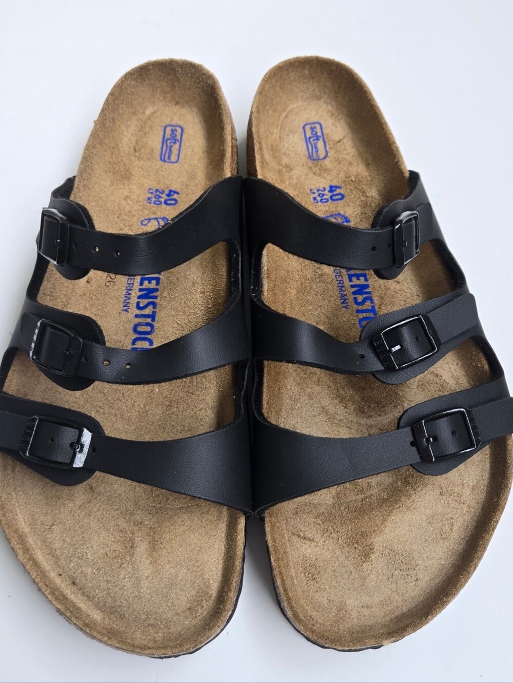 NEW Birkenstock Florida Black 3 Strap Sandals